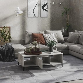 vidaXL Τραπεζάκι Σαλονιού Γκρι Σκυροδέματος 103,5x60x35 εκ Επεξ. Ξύλο