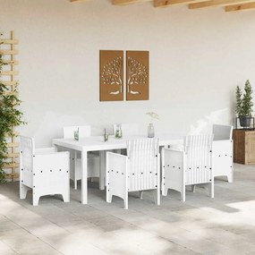 vidaXL Τραπέζι Κήπου Λευκό 200 x 100 x 73 εκ. συνθετικό ρατάν