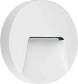 Led απλίκα λευκή στρογγυλή με σκίαστρο slim πλαστική 3W 100Lm 3000k θερμό λευκό φως στεγανή ΙΡ65