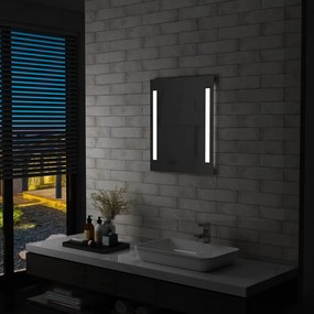 Καθρέφτης Μπάνιου Τοίχου με LED &amp; Ράφι 50 x 70 εκ.