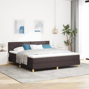 vidaXL Κρεβάτι Βαφής με Στρώμα Σκούρο Καφέ 180x200 εκ. Ύφασμα