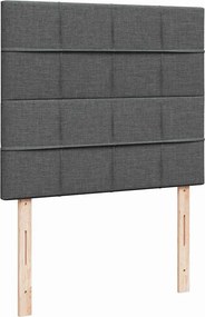 vidaXL Κρεβάτι Boxspring με Στρώμα Σκούρο Γκρι 120x200 εκ. Υφασμάτινο