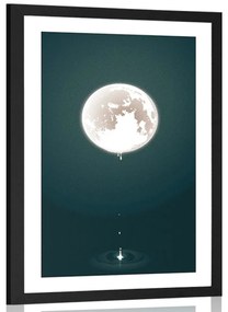 Αφίσα με παρπαστού Μαγευτικό φεγγάρι - 60x90 black