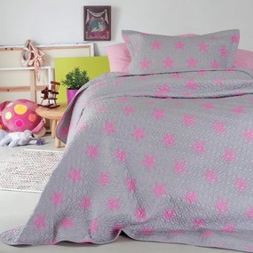Κουβερλί Παιδικό Star Girl Grey-Pink Melinen Single Microfiber
