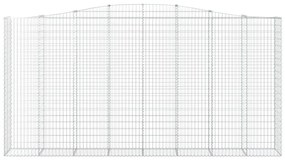 Συρματοκιβώτιο Τοξωτό 400x50x200/220εκ. από Γαλβανισμένο Χάλυβα - Ασήμι