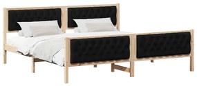vidaXL Σκελετός Κρεβατιού Μαύρο 200 x 200 cm Στερεά ξυλεία πεύκου