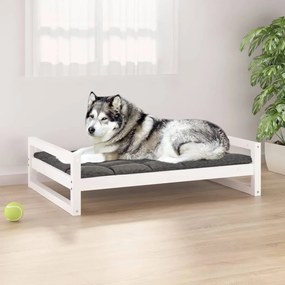 821488 vidaXL Κρεβάτι Σκύλου άσπρο 105,5x75,5x28 εκ. από Μασίφ Ξύλο Πεύκου Λευκό, 1 Τεμάχιο