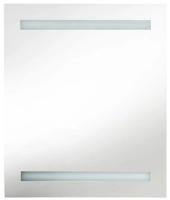 vidaXL Ντουλάπι Μπάνιου με Καθρέφτη και LED Γκρι Σκυρ. 50x14x60 εκ.