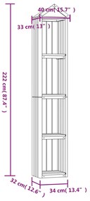 ΑΠΟΘΗΚΗ ΕΡΓΑΛΕΙΩΝ ΚΗΠΟΥ 40X33X222 ΕΚ. ΕΜΠΟΤΙΣΜΕΝΟ ΞΥΛΟ ΠΕΥΚΟΥ 318189