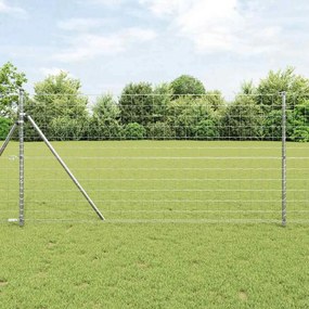 vidaXL Τεντώτο με στήριγμα Ασημί 1,4 x 10 m Χάλυβας και PVC