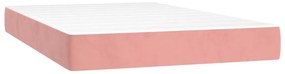 vidaXL Κρεβάτι Boxspring με Στρώμα &amp; LED Ροζ 120x200 εκ. Βελούδινο