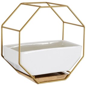 Κασπώ Mandrite 20556 18x10x18cm White-Gold GloboStar Ceramic