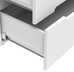 Συρταριέρα Afina mdf-μελαμίνη σε λευκή glossy απόχρωση 90x44x101 εκ. 90x43x101 εκ.