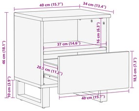 ΚΟΜΟΔΙΝΟ 40 X 34 X 46 ΕΚ. ΑΠΟ ΜΑΣΙΦ ΞΕΒΑΜΜΕΝΟ ΞΥΛΟ ΜΑΝΓΚΟ 377472