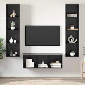 vidaXL Σετ επίπλου τηλεόρασης 3 pcs Μαύρη Οξυά Επεξεργασμένο ξύλο