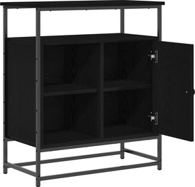 vidaXL Πλαϊνό γραφείο Μαύρη Οξυά 69 x 35 x 80 εκ Επεξεργασμένο ξύλο