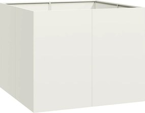 vidaXL Ζαρντινιέρα Λευκή 100x100x80 εκ. από Χάλυβα