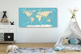 Εικόνα στο χάρτη μωρών από φελλό με ζώα - 100x50  color mix