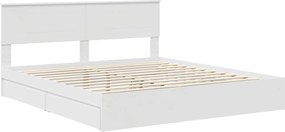 vidaXL Κρεβάτι Αποθήκης Λευκό 180 x 200 cm Επεξεργασμένο ξύλο