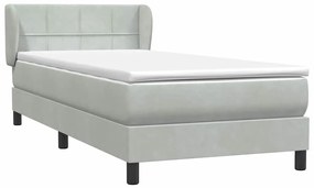 vidaXL Box Spring κρεβάτι με στρώμα ανοιχτό γκρι 80x220 cm Βελούδινο