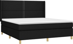 vidaXL Κρεβάτι Boxspring με Στρώμα Μαύρο 160x200 εκ. Υφασμάτινο