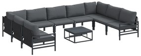 vidaXL Σετ Καναπέ Κήπου 10 pcs Ανθρακί Ατσάλι