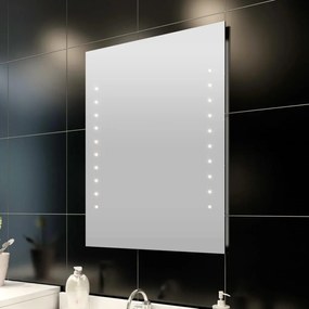 Καθρέφτης Μπάνιου 50x60cm（Μ x Υ) με Φώτα LED - Ασήμι
