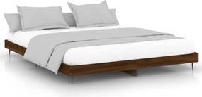 vidaXL Πλαίσιο Κρεβατιού Χωρ. Στρώμα Καφέ Δρυς 200x200 εκ Επεξ. Ξύλο
