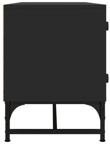 vidaXL Έπιπλο Τηλεόρασης Μαύρο 102x37x50 εκ. με Γυάλινες Πόρτες