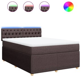 ΚΡΕΒΑΤΙ BOXSPRING ΜΕ ΣΤΡΩΜΑ ΣΚΟΥΡΟ ΚΑΦΕ 140X190 ΕΚ. ΥΦΑΣΜΑΤΙΝΟ 3289761