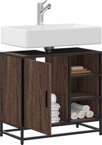 vidaXL ντουλάπι νιπτήρα μπάνιου καφέ δρυς 65x33x60 cm