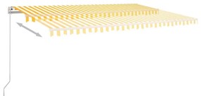 Τέντα Συρόμενη Χειροκίνητη Kίτρινο / Λευκό 500 x 300 εκ. - Κίτρινο
