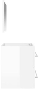 vidaXL Ντουλάπι Μπάνιου με Καθρέφτη Γυαλιστερό Λευκό από Επεξεργ. Ξύλο