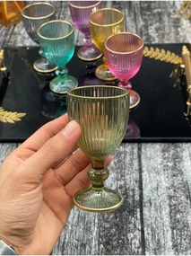 Stewehome Σετ 6 τεμαχίων πολύχρωμα γυάλινα ποτήρια λικέρ 75 ml Πολύχρωμο