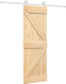 vidaXL Συρόμενη Πόρτα Φυσικό και Λευκό 70 x 210 cm