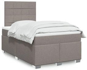 vidaXL Κρεβάτι Boxspring με Στρώμα Taupe 120x190 εκ. Υφασμάτινο