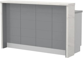 Πάγκος νησίδας Hudson-Μήκος: 160 εκ.-Γκρι-White Marble