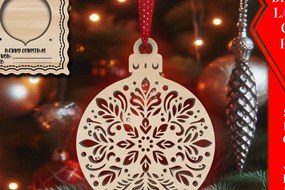 Σετ των 3 Intra απο ξύλο plywood 3mm-4mm πάχος Χριστουγεννιάτικο στολίδι με κάρτα C Δίασταση 8x8 cm INTRAFABR-107929479