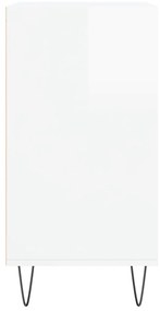 vidaXL Ραφιέρα Γυαλιστερή Λευκή 57 x 35 x 70 εκ. από Επεξεργ. Ξύλο