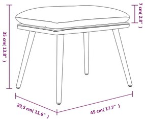 Υποπόδιο Σκούρο Γκρι 45x29,5x35 εκ. Ύφασμα &amp; Συνθετικό Δέρμα - Γκρι