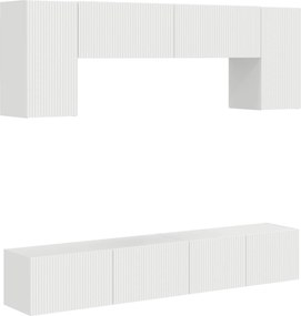 vidaXL Σετ επίπλου τηλεόρασης 4 pcs Υψηλής γυαλάδας λευκό