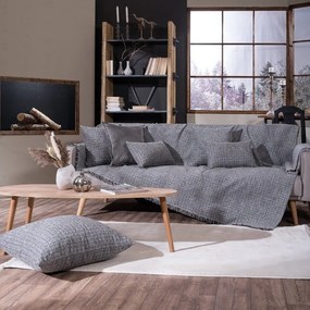 Ριχτάρι Lancaster 11 Dark Grey Teoran Τριθέσιο 180x300cm Βαμβάκι-Ακρυλικό