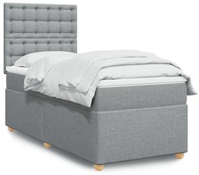 ΚΡΕΒΑΤΙ BOXSPRING ΜΕ ΣΤΡΩΜΑ ΑΝΟΙΧΤΟ ΓΚΡΙ 80X200 ΕΚ. ΥΦΑΣΜΑΤΙΝΟ 3293421