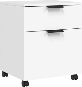 vidaXL Κινητό Ντουλάπι Αρχείων Λευκό 45 x 38 x 54 εκ. Επεξ. Ξύλο Ρόδες