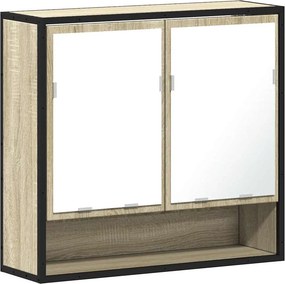 vidaXL Ντουλάπι Καθρέφτη Μπάνιου Sonoma Δρυς 65 x 20 x 60 εκ. από Τεχνητό Ξύλο
