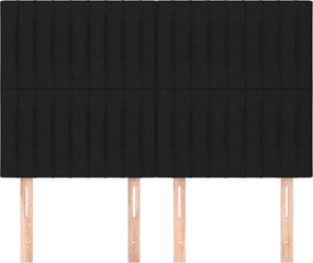 vidaXL Κεφαλάρι Μαύρο 144x5x118/128 εκ. Ύφασμα