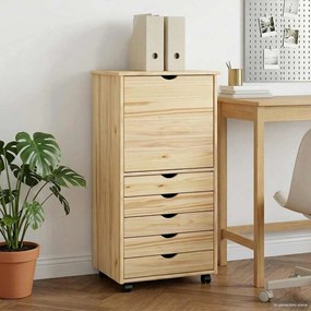 vidaXL Κινητό Ντουλάπι 53 x 39 x 103 cm Στερεό ξύλο πεύκου Καφέ