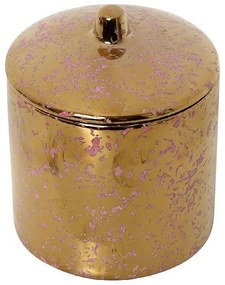 Διακοσμητικό Δοχείο Με Καπάκι ROD205K4 10x10x10,5cm Pink-Gold Espiel Ceramic