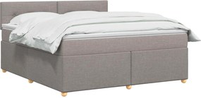 vidaXL Κρεβάτι box spring με στρώμα Taupe 180 x 200 cm Ύφασμα
