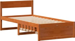 vidaXL Σκελετός Κρεβ. Χωρίς Στρώμα Καφέ Κεριού 100x200 εκ Μασίφ Πεύκο